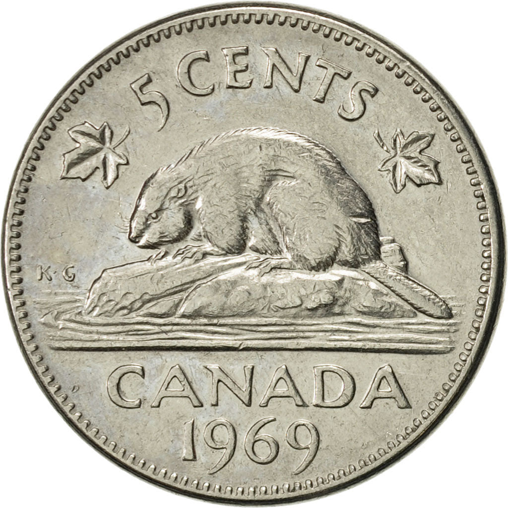 Canada, Elizabeth II, 5 Cents, 1969, Royal Canadian Mint, Ottawa, AU(50-53)