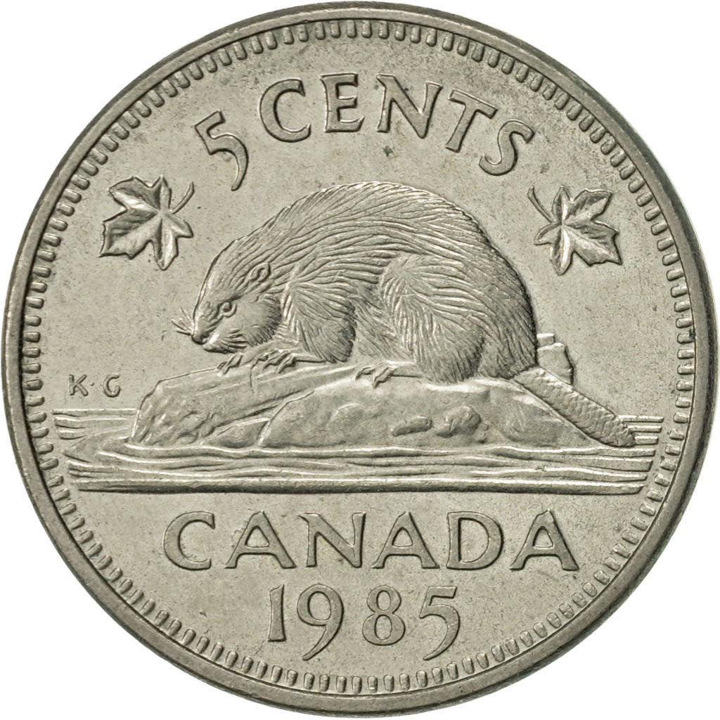 Coin, Canada, Elizabeth II, 5 Cents, 1985, Royal Canadian Mint, Ottawa