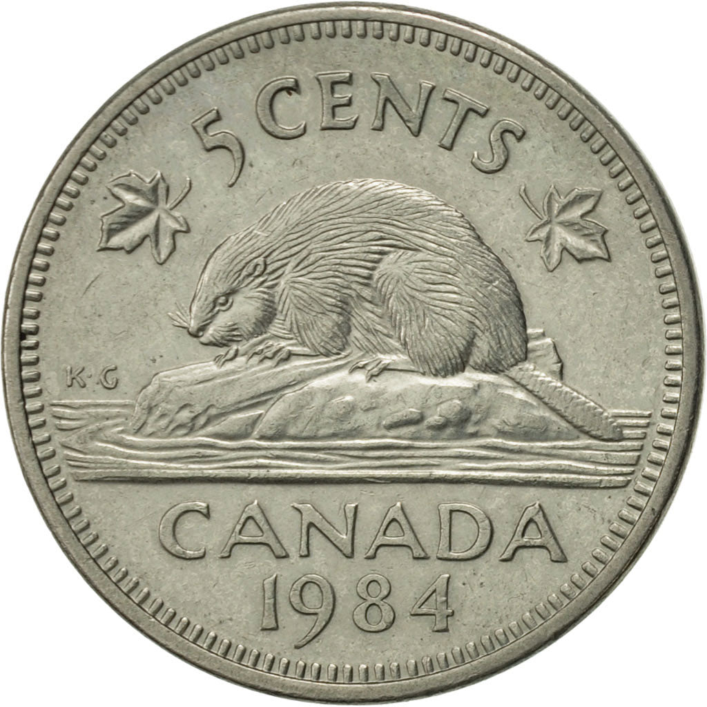 Coin, Canada, Elizabeth II, 5 Cents, 1984, Royal Canadian Mint, Ottawa