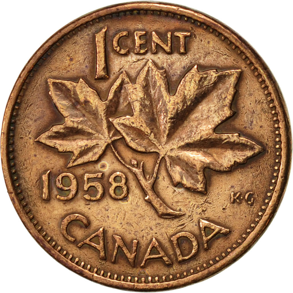 Coin, Canada, Elizabeth II, Cent, 1958, Royal Canadian Mint, Ottawa, EF(40-45)