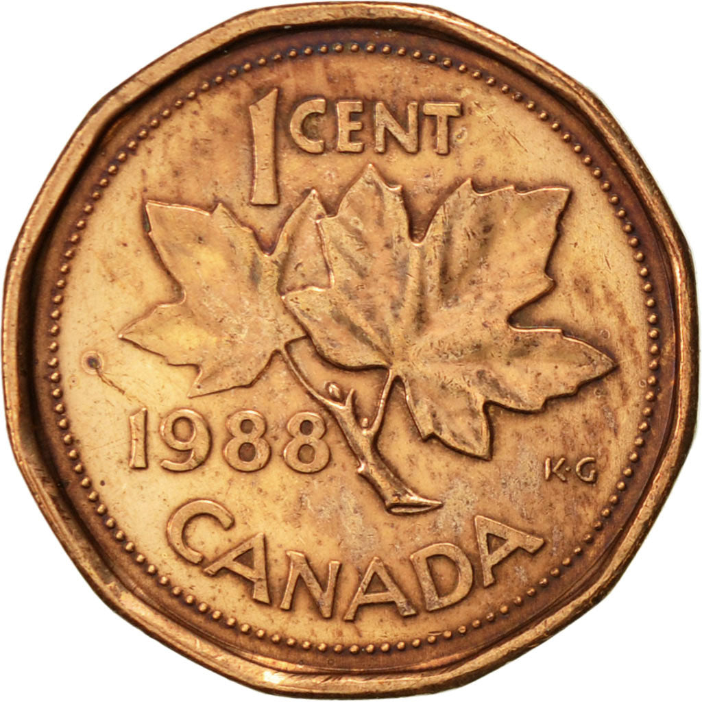 Coin, Canada, Elizabeth II, Cent, 1988, Royal Canadian Mint, Ottawa, AU(50-53)