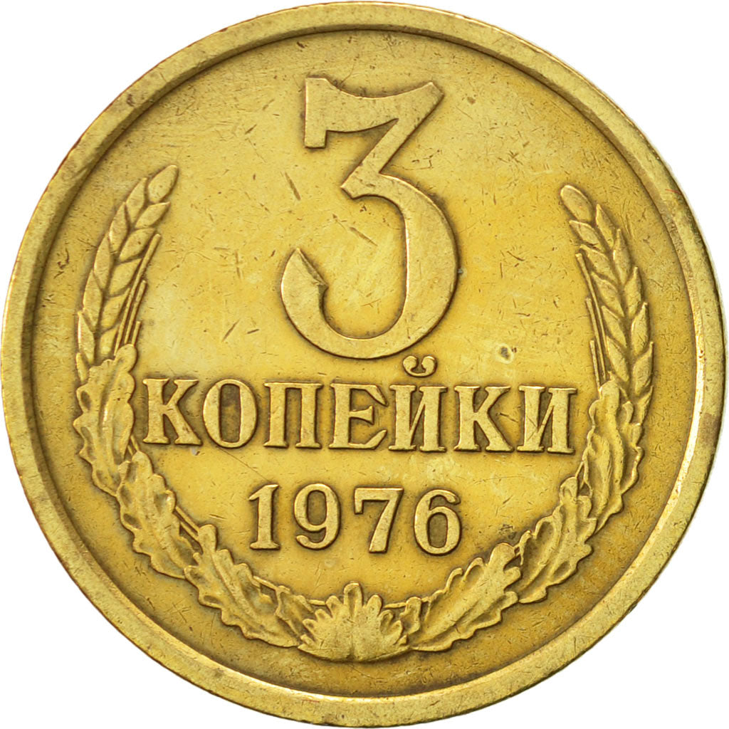 Munten, Rusland, 3 Kopeks, 1976, Saint-Petersburg, ZF+, Aluminum-Bronze, KM:128a