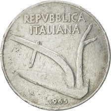 Italy, 10 Lire, 1965, Rome, EF(40-45), Aluminum, KM:93