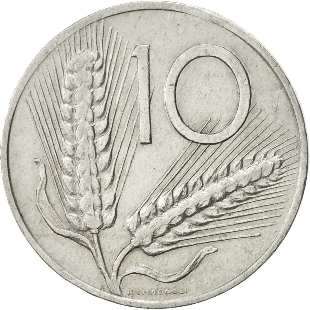 Coin, Italy, 10 Lire, 1970, Rome, AU(50-53), Aluminum, KM:93