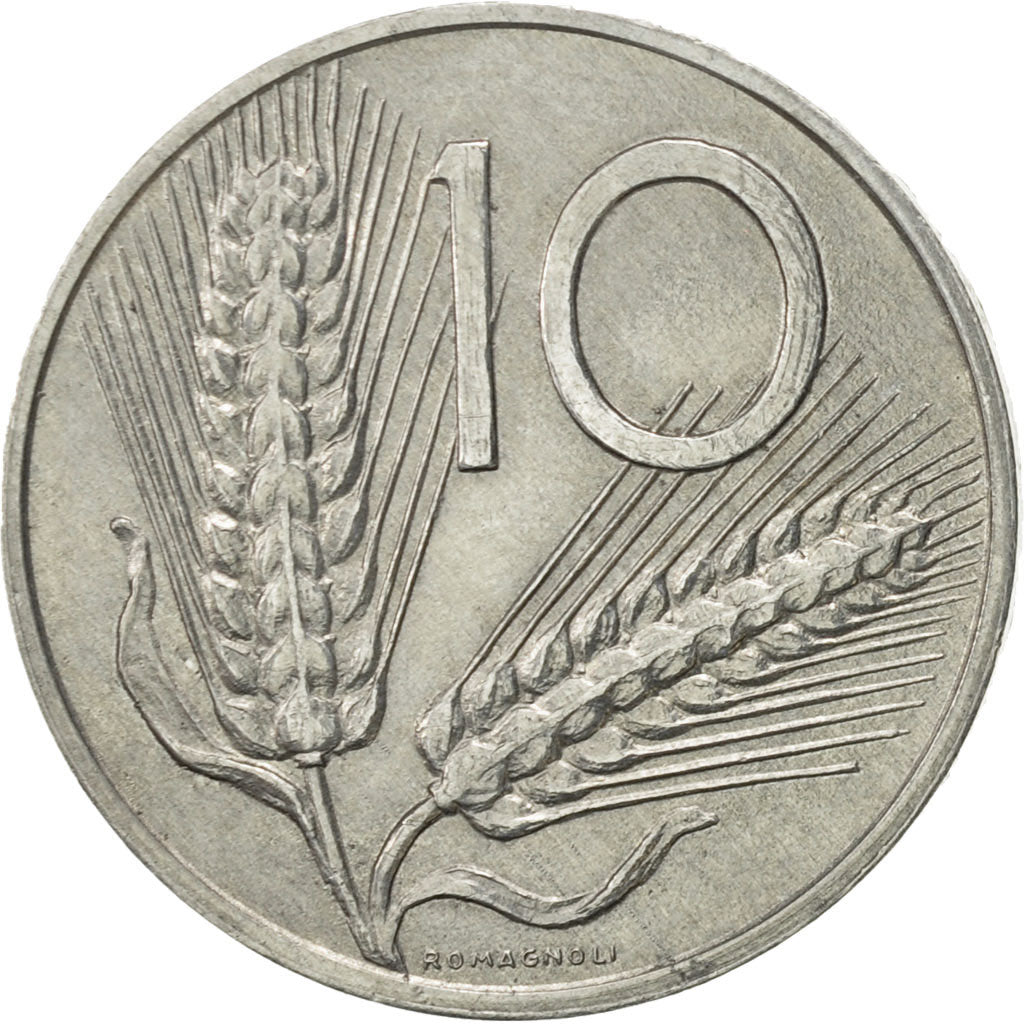 Italy, 10 Lire, 1986, Rome, AU(55-58), Aluminum, KM:93
