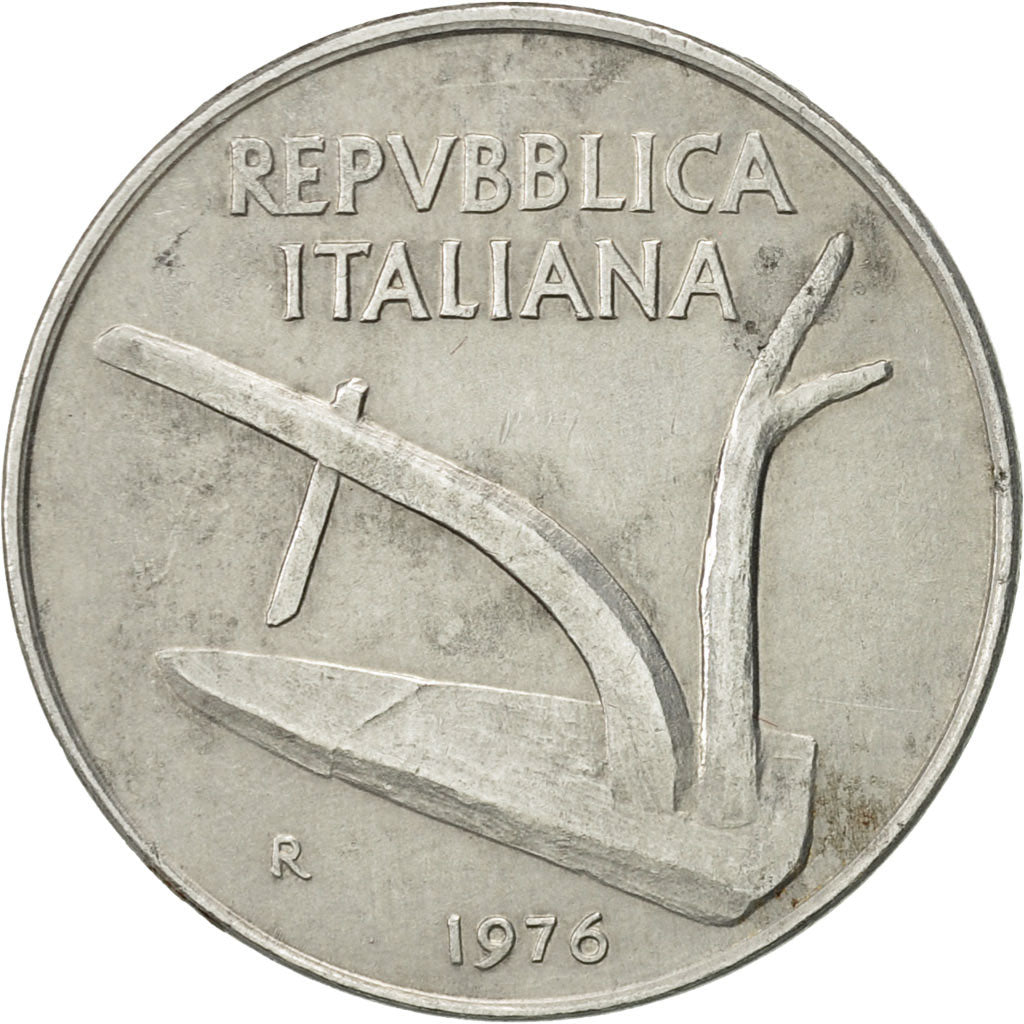 Moneta, Italia, 10 Lire, 1976, Rome, SPL-, Alluminio, KM:93