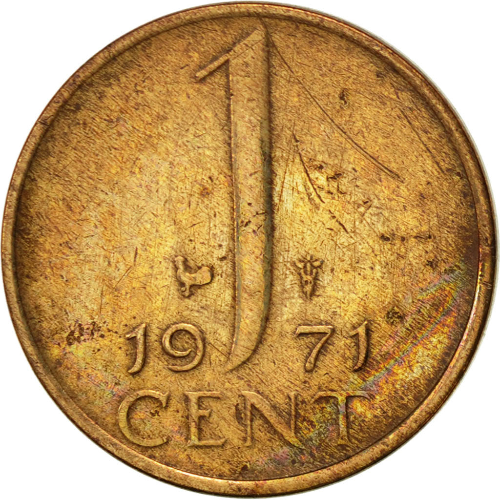 Coin, Netherlands, Juliana, Cent, 1971, AU(50-53), Bronze, KM:180