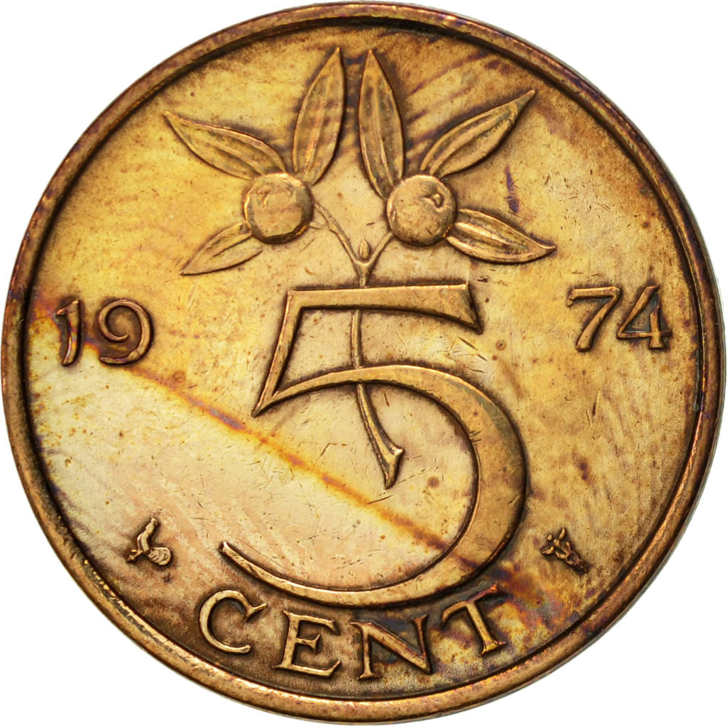 Monnaie, Pays-Bas, Juliana, 5 Cents, 1974, TTB+, Bronze, KM:181