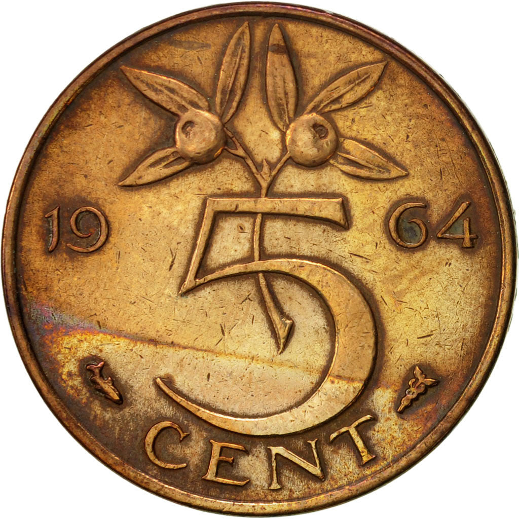 Münze, Niederlande, Juliana, 5 Cents, 1964, SS+, Bronze, KM:181
