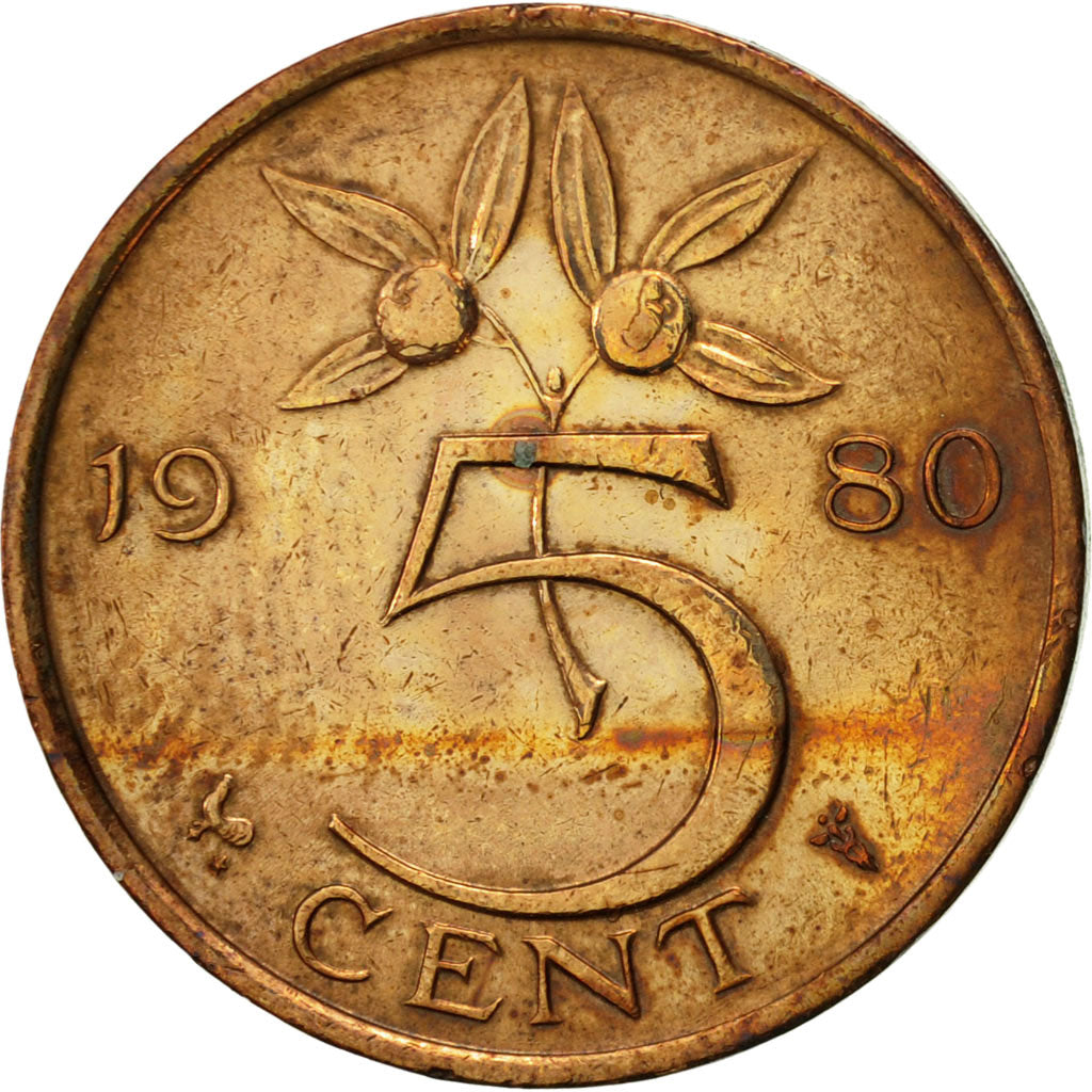 Monnaie, Pays-Bas, Juliana, 5 Cents, 1980, TTB+, Bronze, KM:181