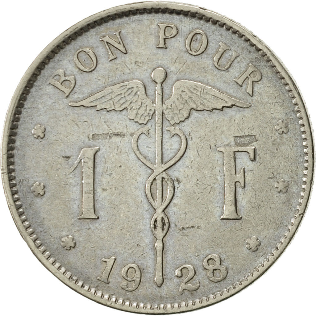 Coin, Belgium, Franc, 1928, EF(40-45), Nickel, KM:89