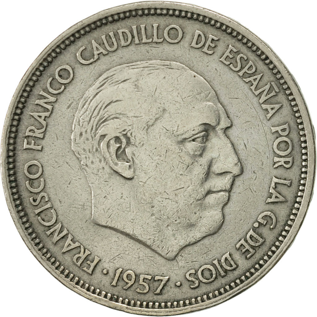 Coin, Spain, Caudillo and regent, 25 Pesetas, 1959, AU(55-58), Copper-nickel