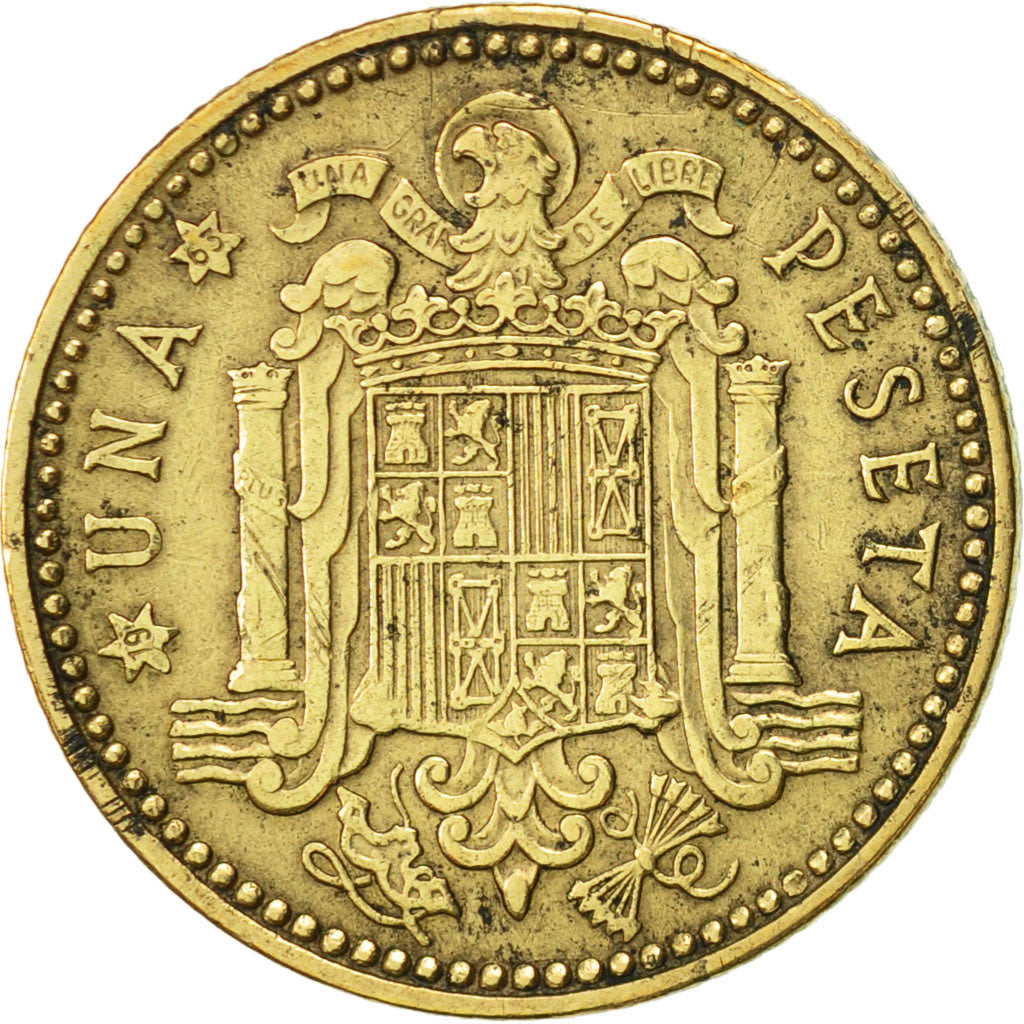 Moneda, España, Francisco Franco, caudillo, Peseta, 1963, MBC, Aluminio -