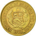 Moneta, Peru, 10 Soles, 1979, Lima, EF(40-45), Mosiądz, KM:272.2