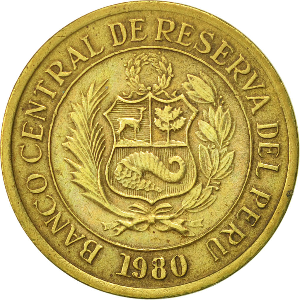 Monnaie, Pérou, 10 Soles, 1980, Lima, TTB, Laiton, KM:272.2