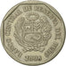 Moneda, Perú, Nuevo Sol, 2008, Lima, MBC+, Cobre - níquel - cinc, KM:308.4