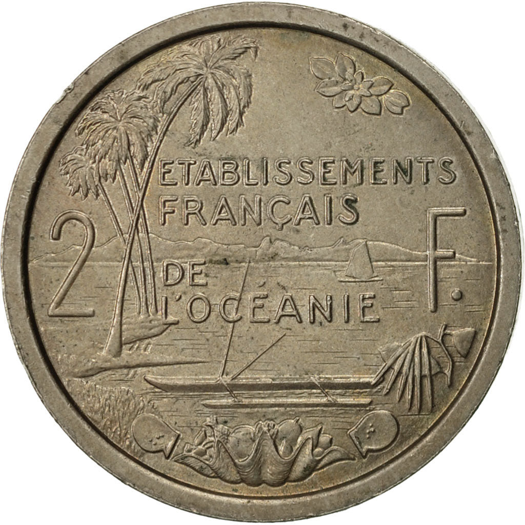 Moneta, OCEANIA FRANCESE, 2 Francs, 1949, SPL-, Rame-nichel, KM:E9