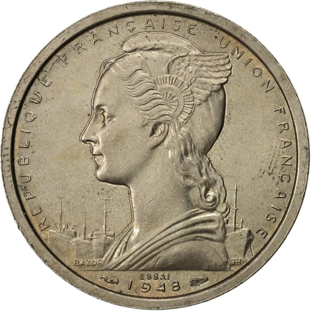 Münze, Französisch-Äquatorialafrika, 2 Francs, 1948, Paris, VZ