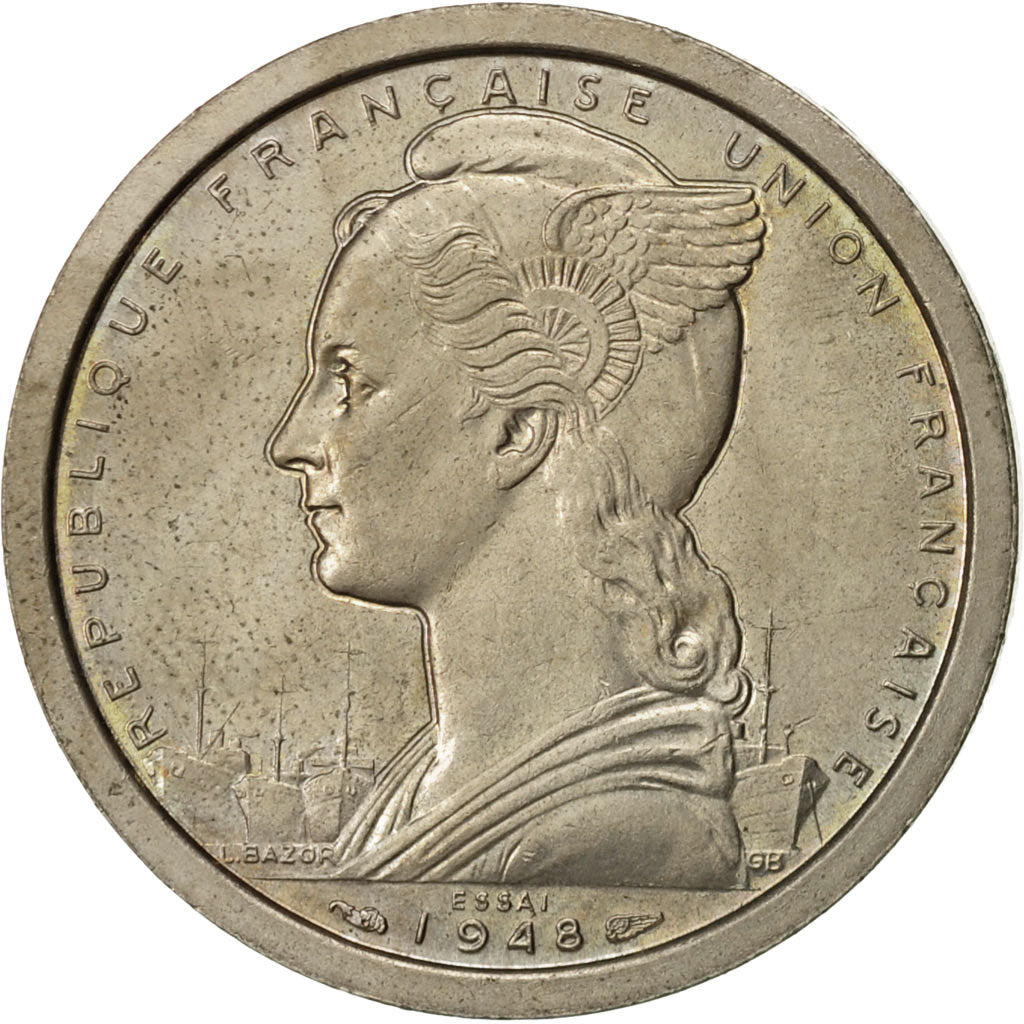 SAINT PIERRE & MIQUELON, 2 Francs, 1948, Paris, SPL-, Rame-nichel, KM:E2a