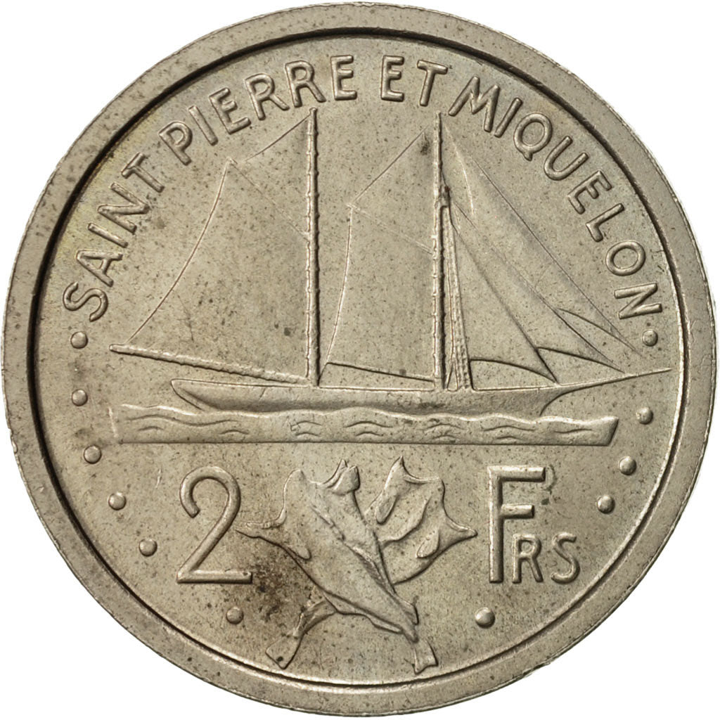 SAINT PIERRE & MIQUELON, 2 Francs, 1948, Paris, SPL-, Rame-nichel, KM:E2a