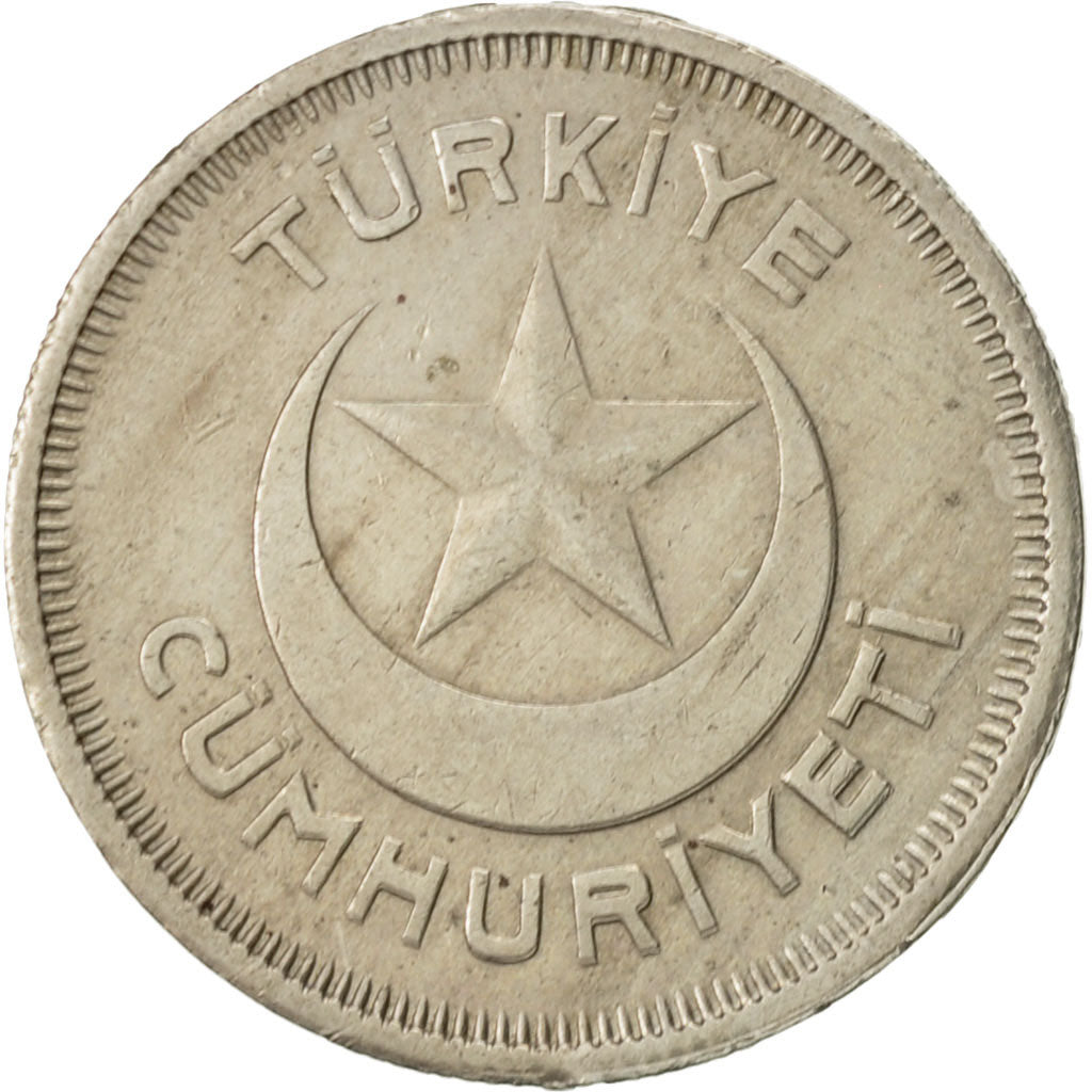 Turkey, 5 Kurus, 1935, AU(50-53), Copper-nickel, KM:862