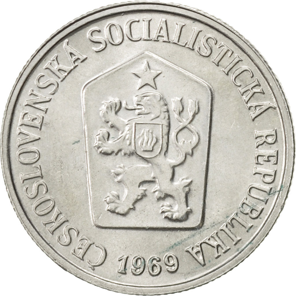 Coin, Czechoslovakia, 10 Haleru, 1969, EF(40-45), Aluminum, KM:49.1