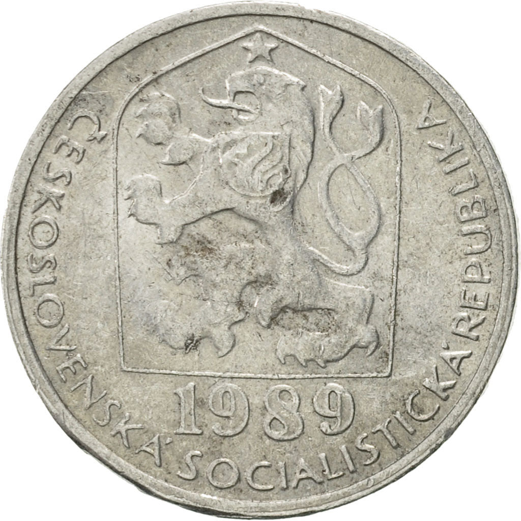 Coin, Czechoslovakia, 10 Haleru, 1989, EF(40-45), Aluminum, KM:80