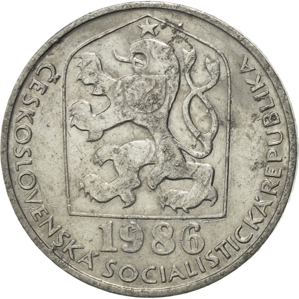 Coin, Czechoslovakia, 10 Haleru, 1986, EF(40-45), Aluminum, KM:80