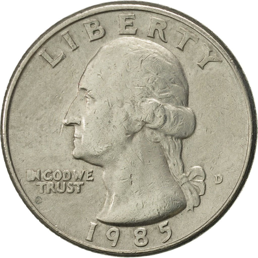 Coin, United States, Washington Quarter, Quarter, 1985, U.S. Mint, Denver