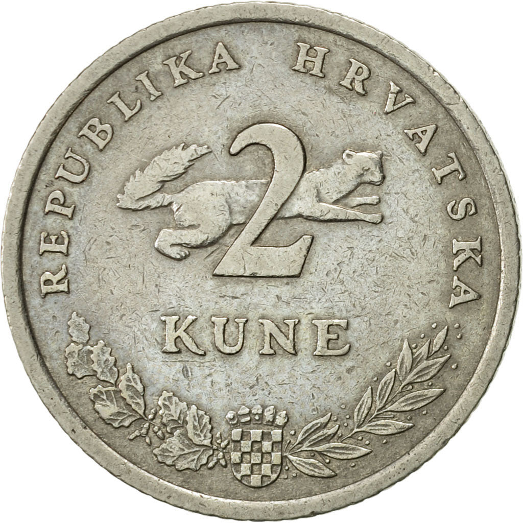 Coin, Croatia, 2 Kune, 1997, AU(55-58), Copper-Nickel-Zinc, KM:10