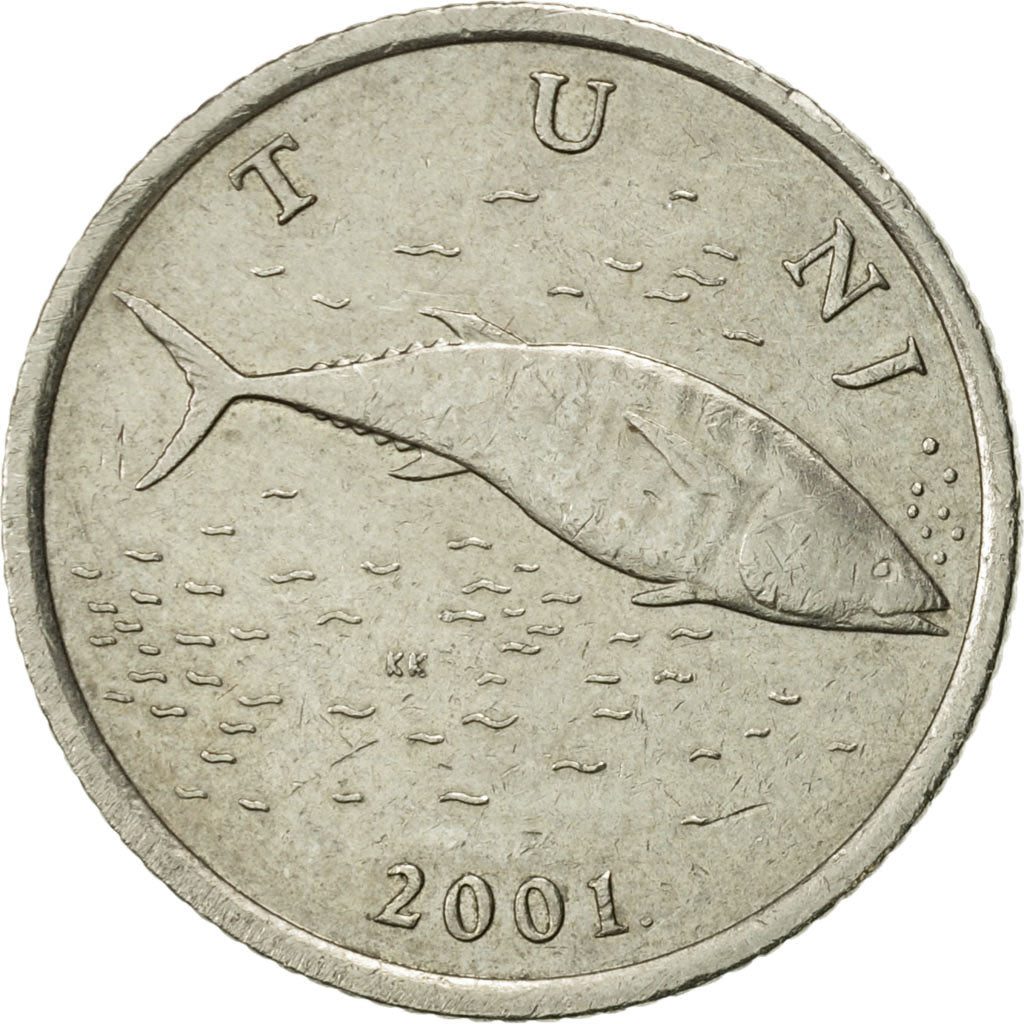 Coin, Croatia, 2 Kune, 2001, AU(55-58), Copper-Nickel-Zinc, KM:10