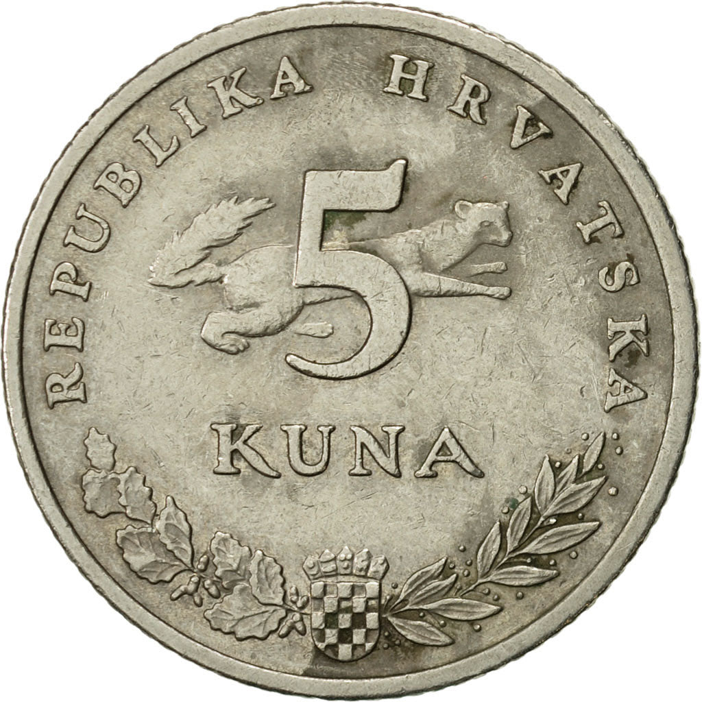 Moneta, Croazia, 5 Kuna, 1993, BB, Rame-nichel-zinco, KM:11