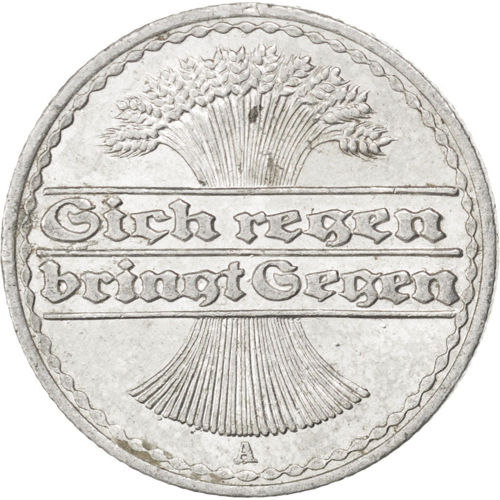 GERMANY, WEIMAR REPUBLIC, 50 Pfennig, 1919, Berlin, KM #27, AU(50-53),...