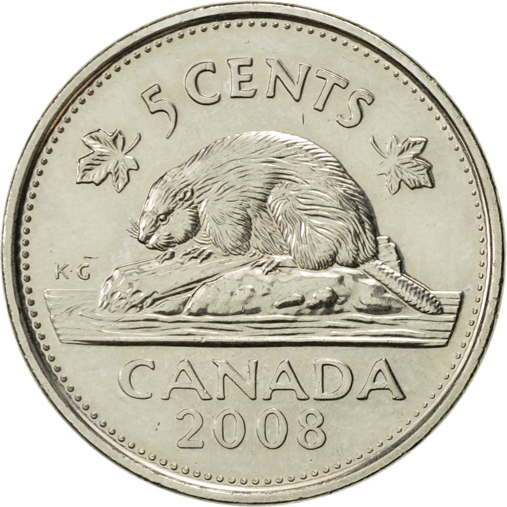 Coin, Canada, Elizabeth II, 5 Cents, 2008, Royal Canadian Mint, Winnipeg