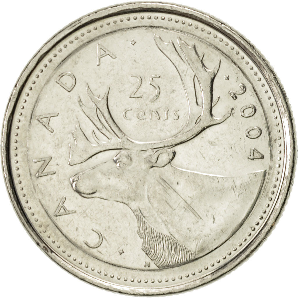Coin, Canada, Elizabeth II, 25 Cents, 2004, Royal Canadian Mint, AU(55-58)