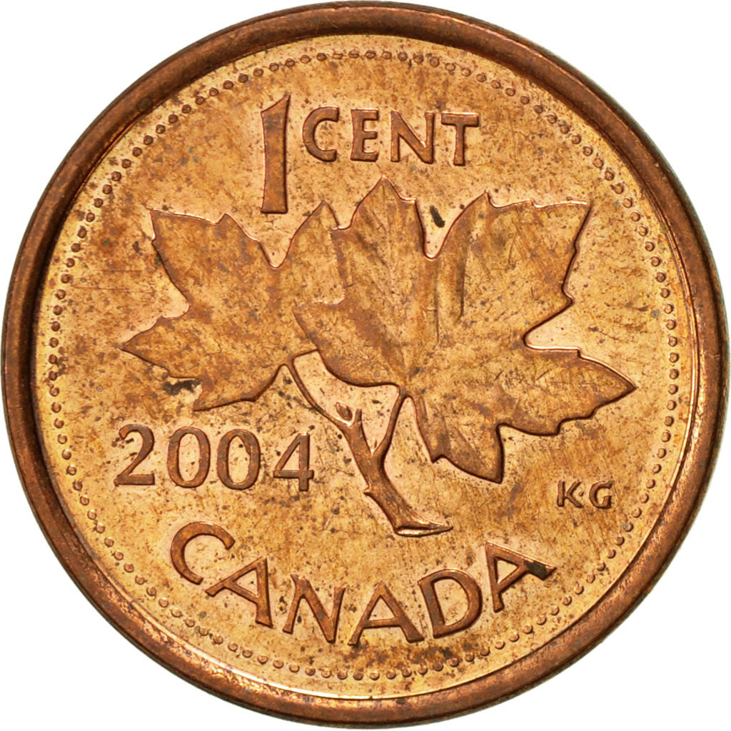 Coin, Canada, Elizabeth II, Cent, 2004, Royal Canadian Mint, EF(40-45), Copper