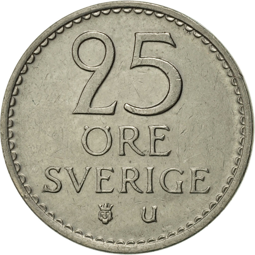 Münze, Schweden, Gustaf VI, 25 Öre, 1973, VZ, Copper-nickel, KM:836