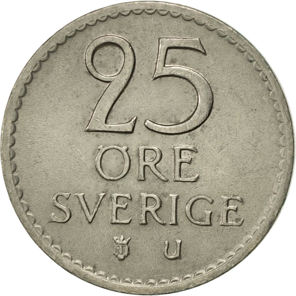 Coin, Sweden, Gustaf VI, 25 Öre, 1970, AU(55-58), Copper-nickel, KM:836