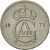 Coin, Sweden, Gustaf VI, 25 Öre, 1971, AU(55-58), Copper-nickel, KM:836