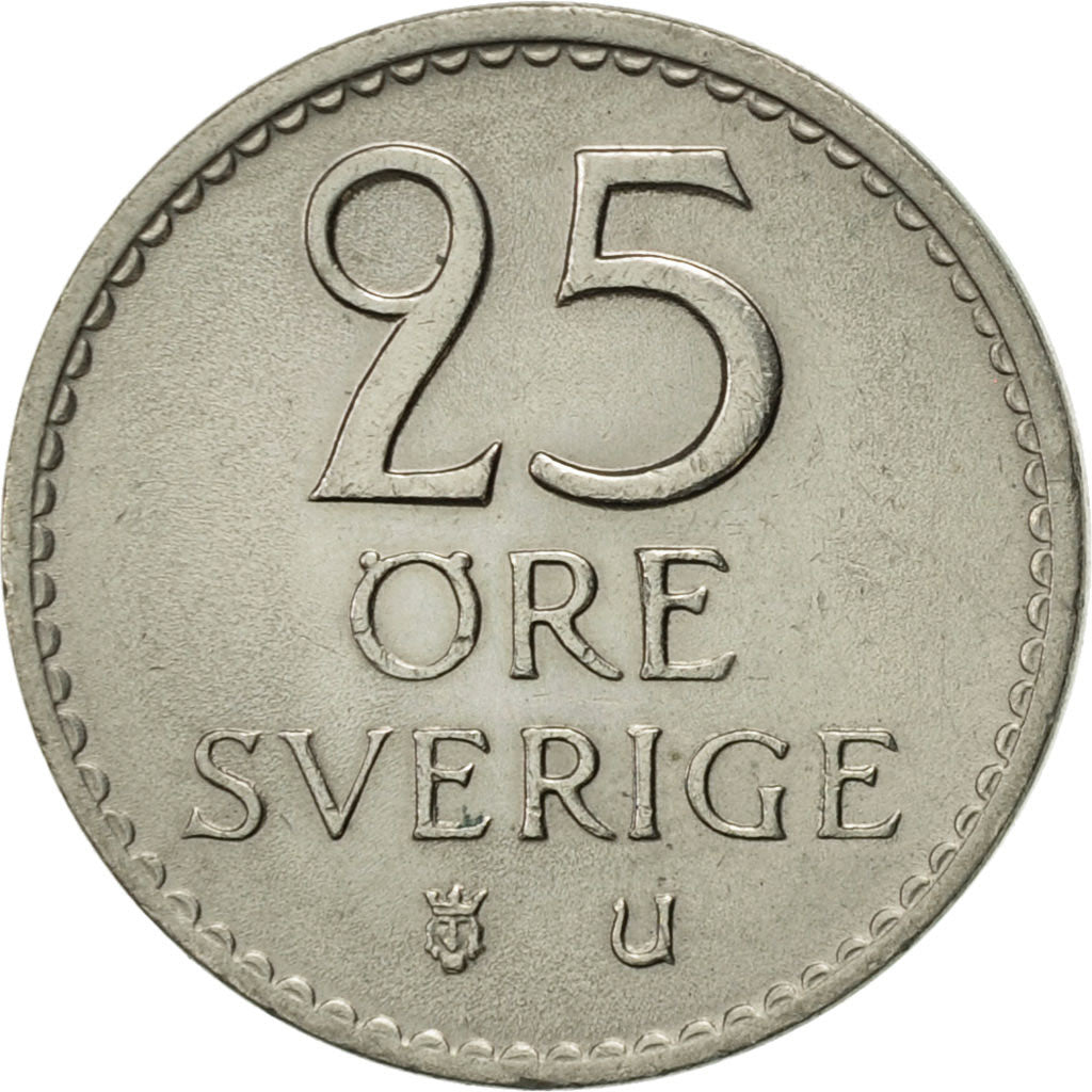 Coin, Sweden, Gustaf VI, 25 Öre, 1972, AU(55-58), Copper-nickel, KM:836