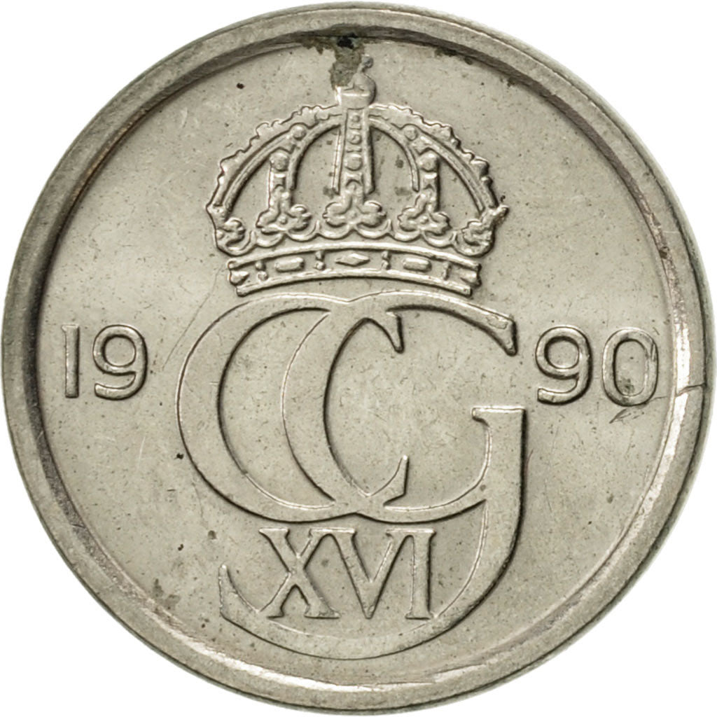 Suède, Carl XVI Gustaf, 10 Öre, 1990, SUP, Copper-nickel, KM:850