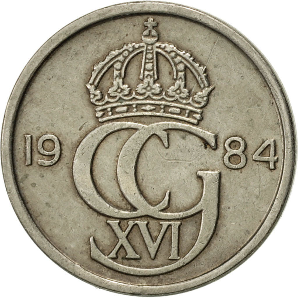 Coin, Sweden, Carl XVI Gustaf, 10 Öre, 1984, EF(40-45), Copper-nickel, KM:850