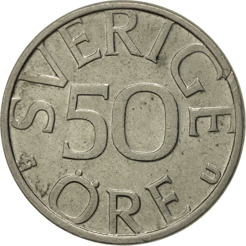 Coin, Sweden, Carl XVI Gustaf, 50 Öre, 1981, AU(50-53), Copper-nickel, KM:855