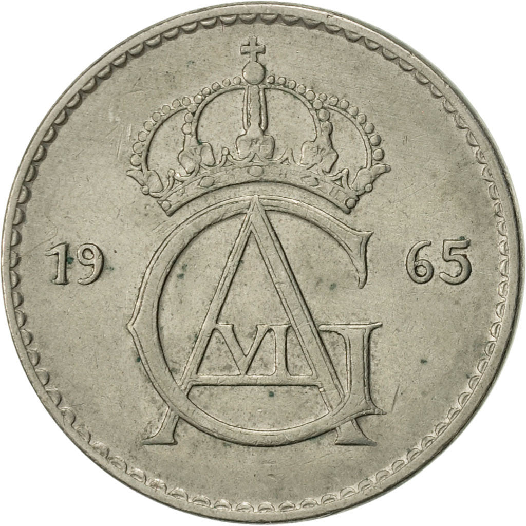 Monnaie, Suède, Gustaf VI, 50 Öre, 1965, TTB+, Copper-nickel, KM:837