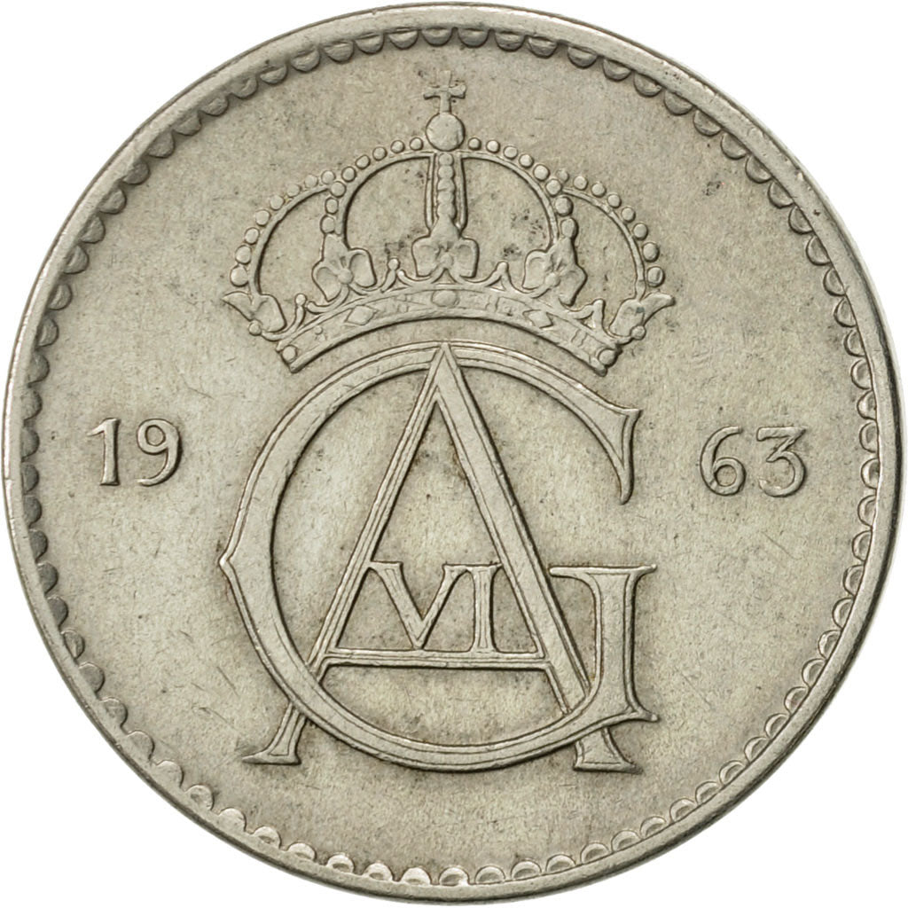 Monnaie, Suède, Gustaf VI, 50 Öre, 1963, TTB+, Copper-nickel, KM:837