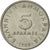 Moneda, Grecia, 5 Drachmes, 1988, MBC+, Cobre - níquel, KM:131