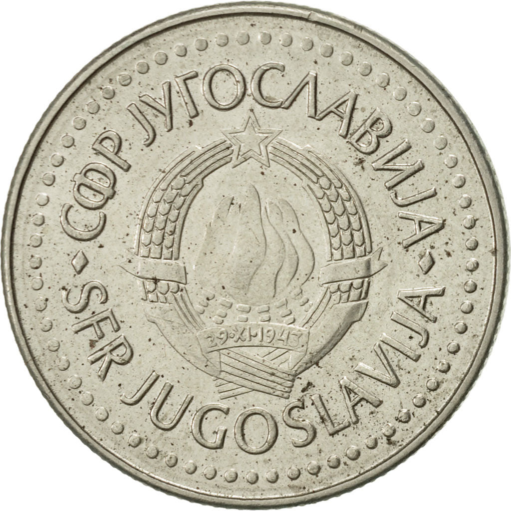 Coin, Yugoslavia, 20 Dinara, 1987, AU(55-58), Copper-Nickel-Zinc, KM:112