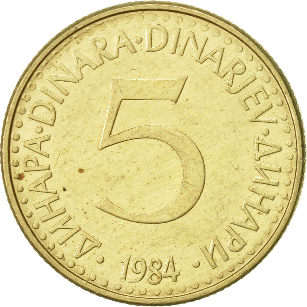 Monnaie, Yougoslavie, 5 Dinara, 1984, SUP, Nickel-brass, KM:88