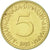 Coin, Yugoslavia, 5 Dinara, 1983, AU(55-58), Nickel-brass, KM:88