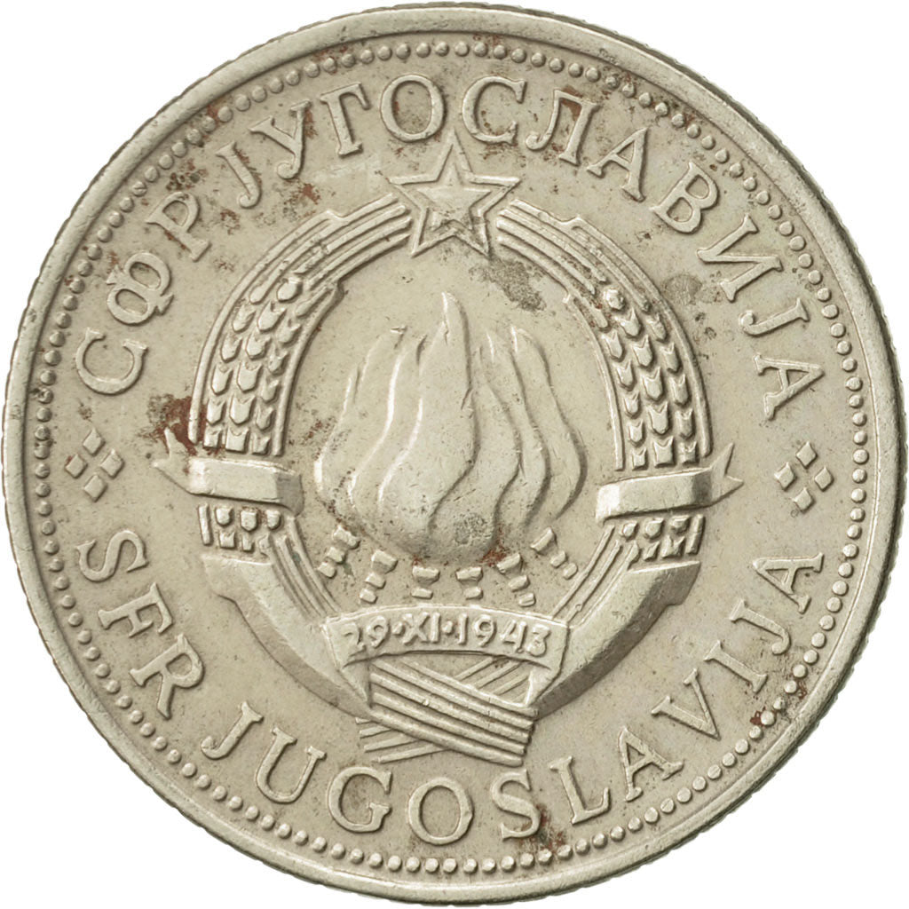 Moneta, Iugoslavia, 5 Dinara, 1974, BB, Rame-nichel-zinco, KM:58